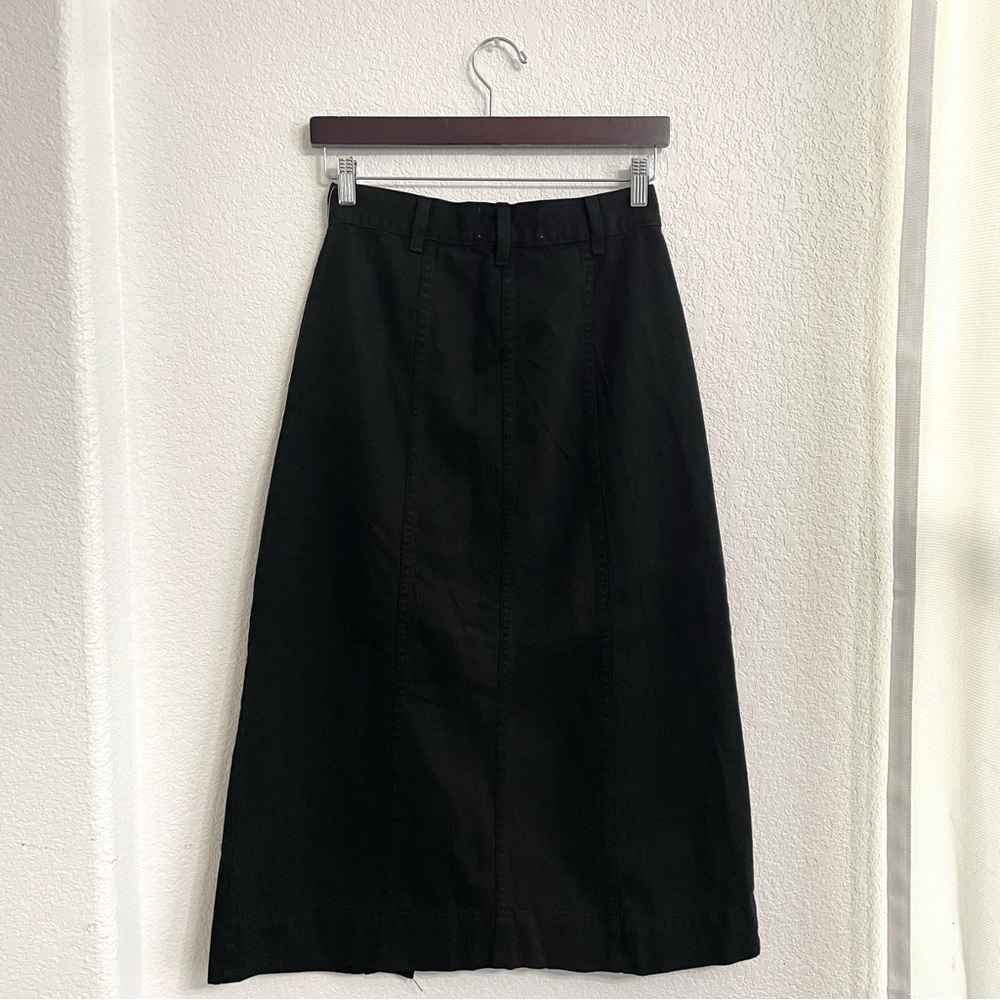 Mara Hoffman Womens Skirt Black Nakita Denim Midi Split Front Size 2 - Picture 3 of 11